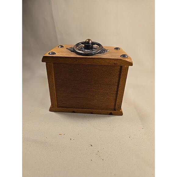 Vintage Cork Coaster Set with Wood Caddy Carrier Holder Brass Trim 082425 - Picture 9 of 10